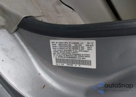2010 Honda Odyssey Ex-L from USA, damaged, VIN 5FNRL3H76AB080859